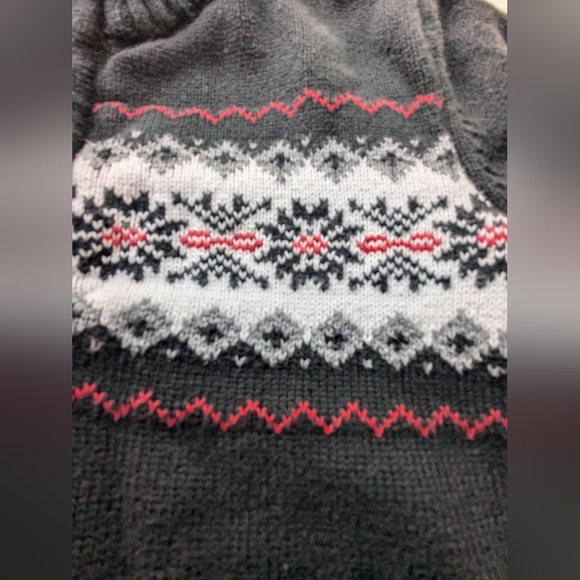 Gymboree Snow Flake Sweater Boys Sz 3 T Black 1/4 Zip Fair Isles Y-2 - Picture 3 of 5